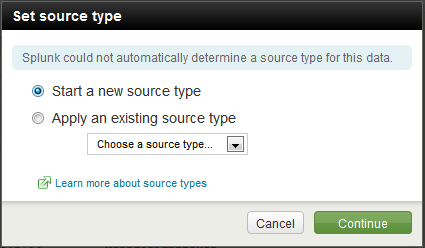 Splunk Start New Source Type