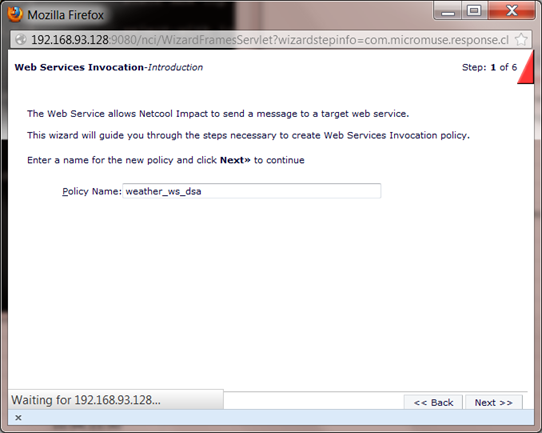 Netcool Impact Web Services Wizard